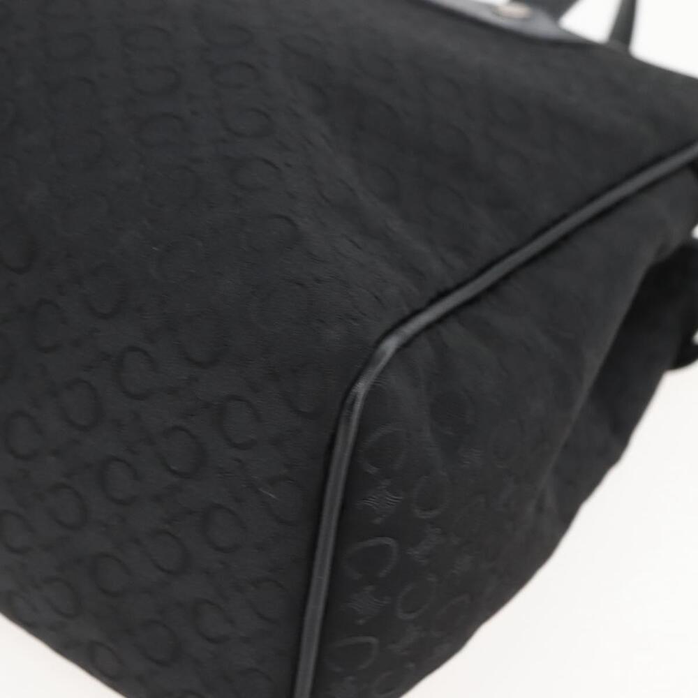 CELINE C Macadam Canvas Hand Bag Black Silver Auth gh998 - Picture 9 of 16